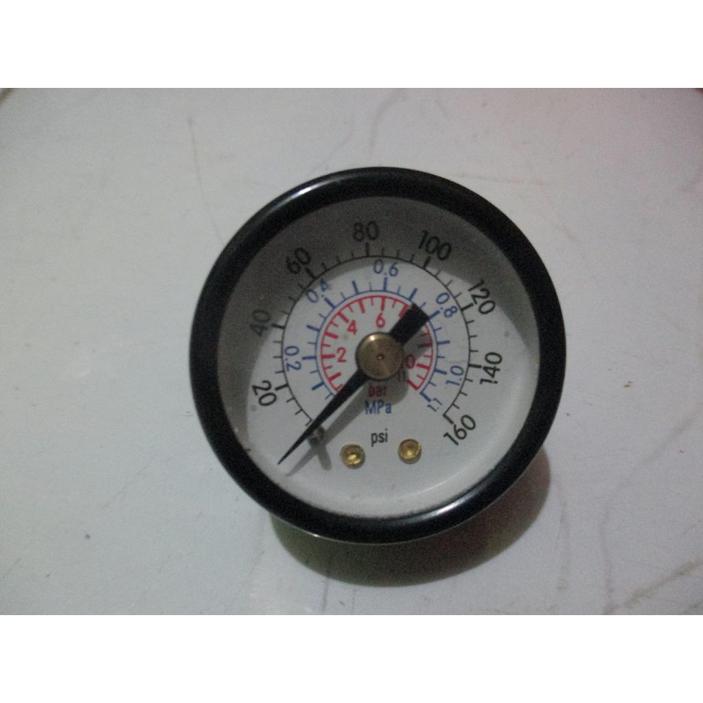 Pressure Gauge 160psi/1.1mpa,1/8 NPT, Dial 1-1/2&quot;, Case SST Hitam