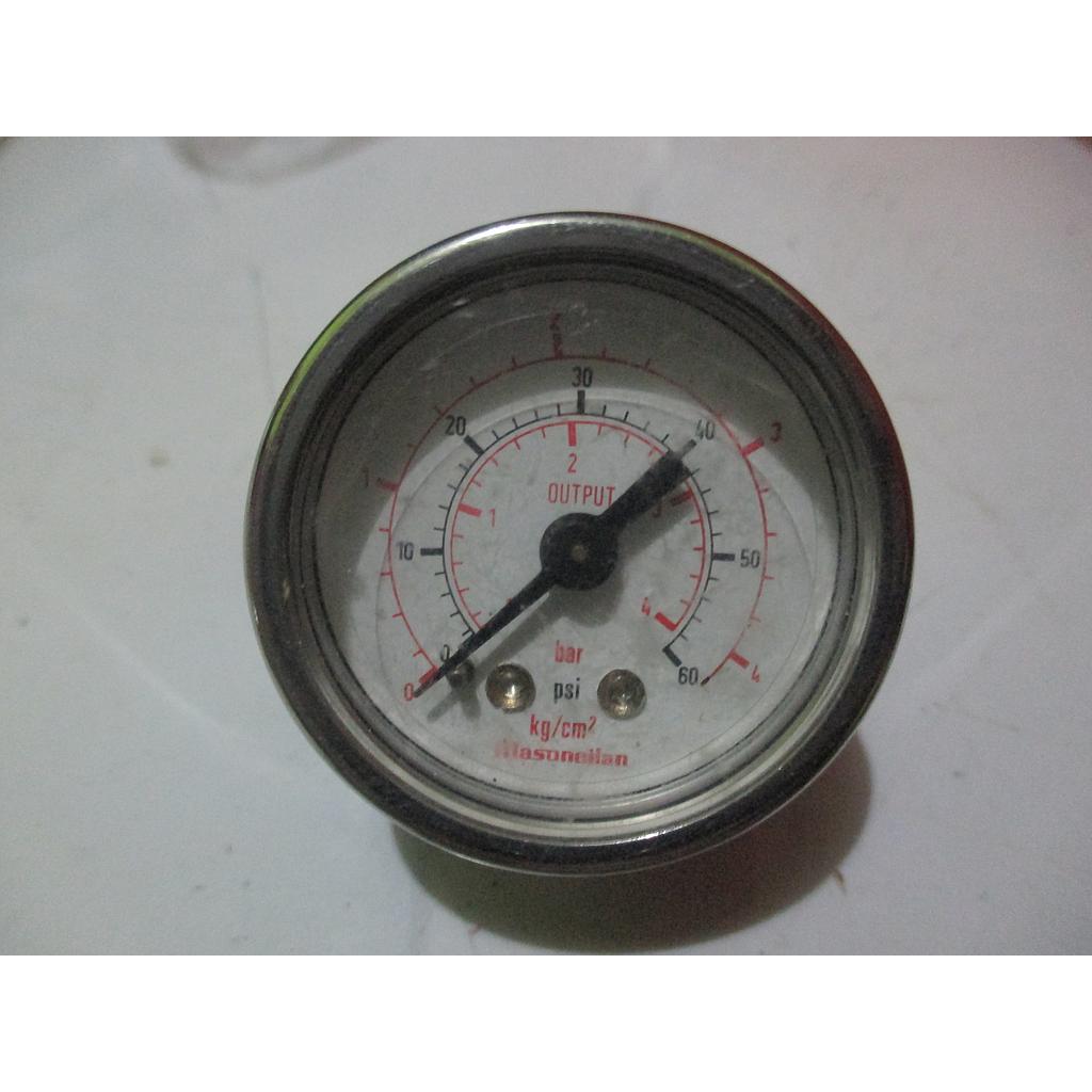Pressure Gauge 60psi,1/8 NPT, Dial 1-1/2&quot;, Case SST Silver, Masoneilan