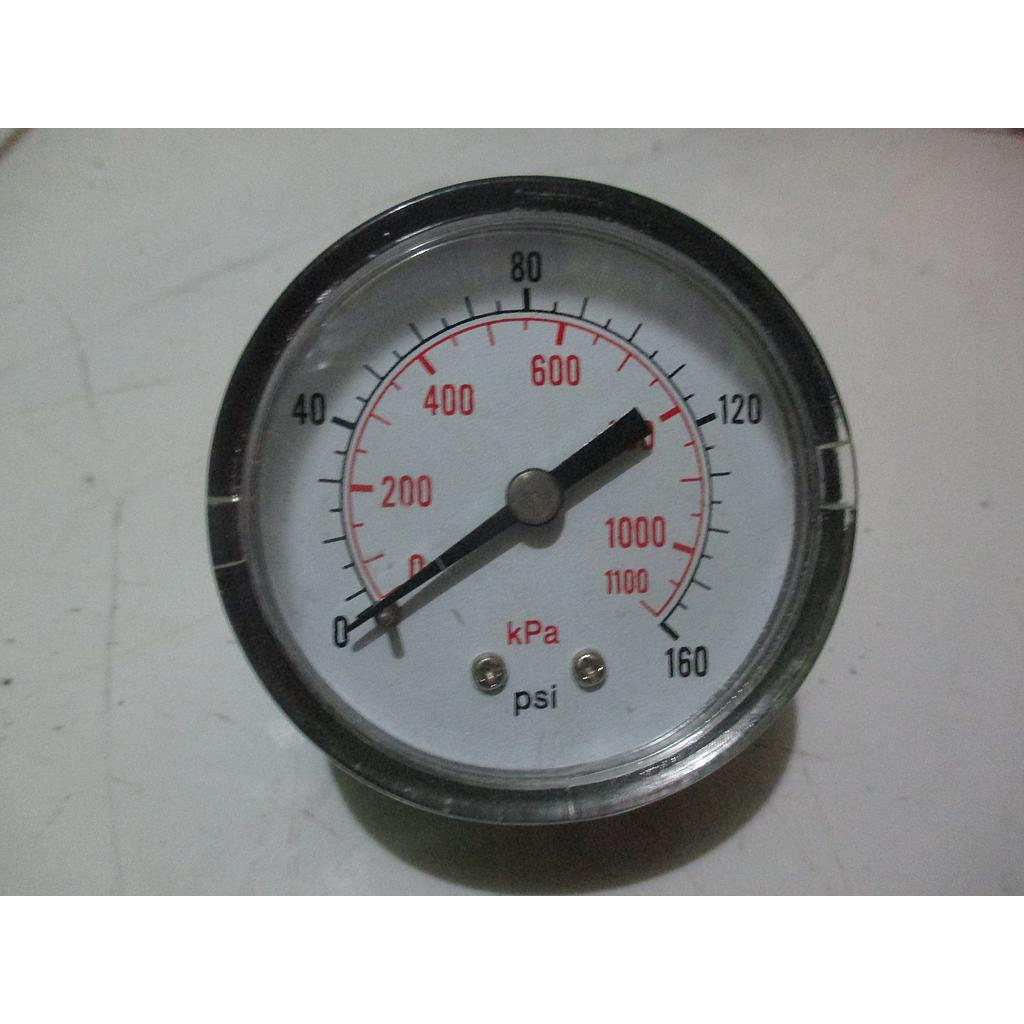 Pressure Gauge 160psi, 1/4 NPT, Dial 2&quot;, Case Hitam