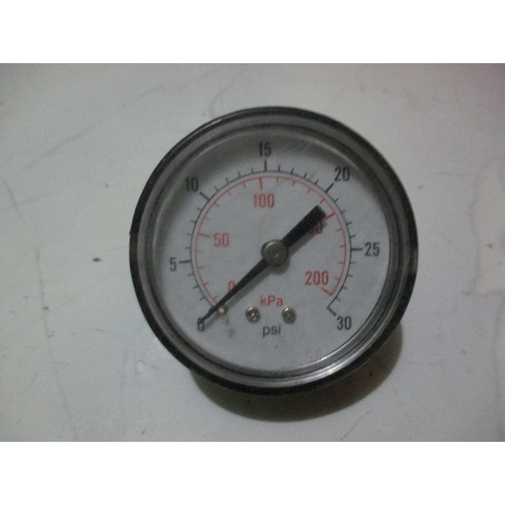 Pressure Gauge 30psi, 1/4 NPT, Dial 2&quot;, Case Hitam