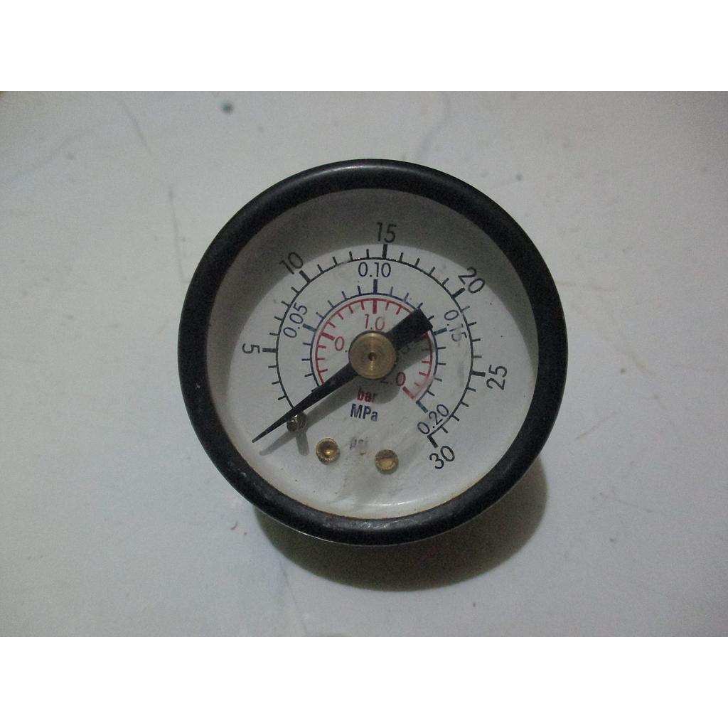 Pressure Gauge 30psi/ 0.20mpa, 1/8 NPT, Dial 1-1/2&quot;, Case SST Hitam