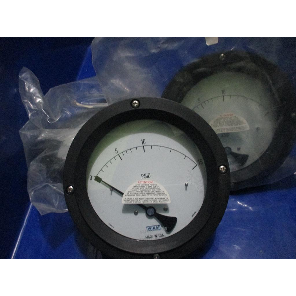 Test Gauge, Pressure Range: 0-15 psid, Dial Size: 4.5&quot;, Brand: WIKA