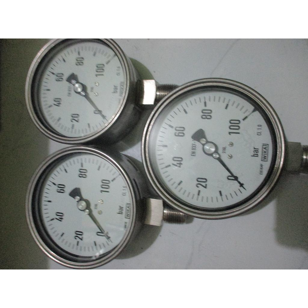 Test Gauge, Pressure Range: 100 BAR, Case Material: SST316L, Brand: WIKA
