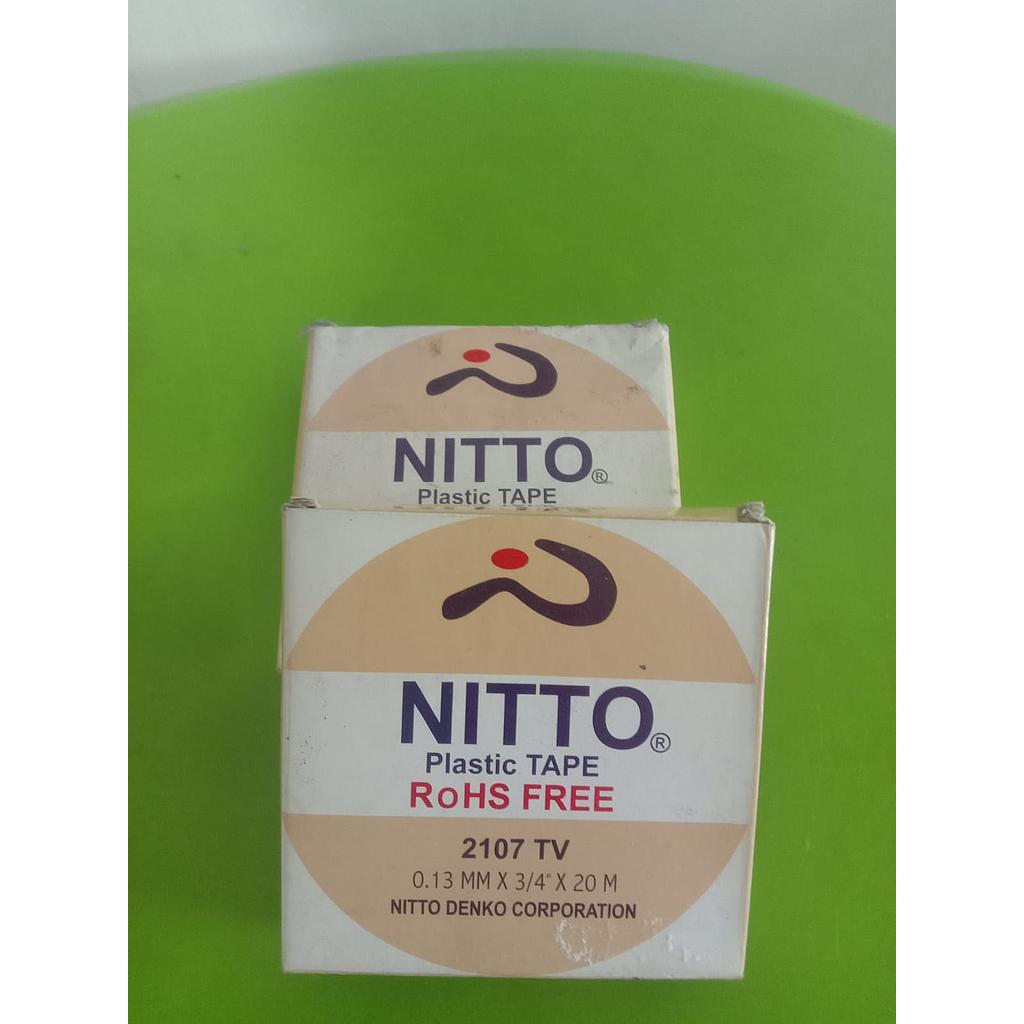 Lakban Kabel Nitto, Model 2107 TV, Size 0,13mm x 3/4&quot; x 20m, warna merah 