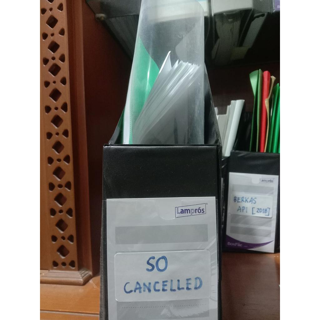 Dokumen SO Cancelled, Box Warna Biru