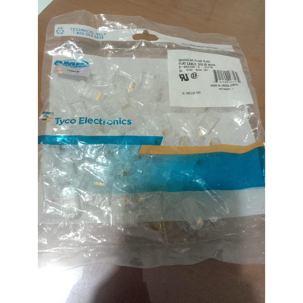 Modular Plug RJ45 Flat Cable, Solid Ware 5-554720