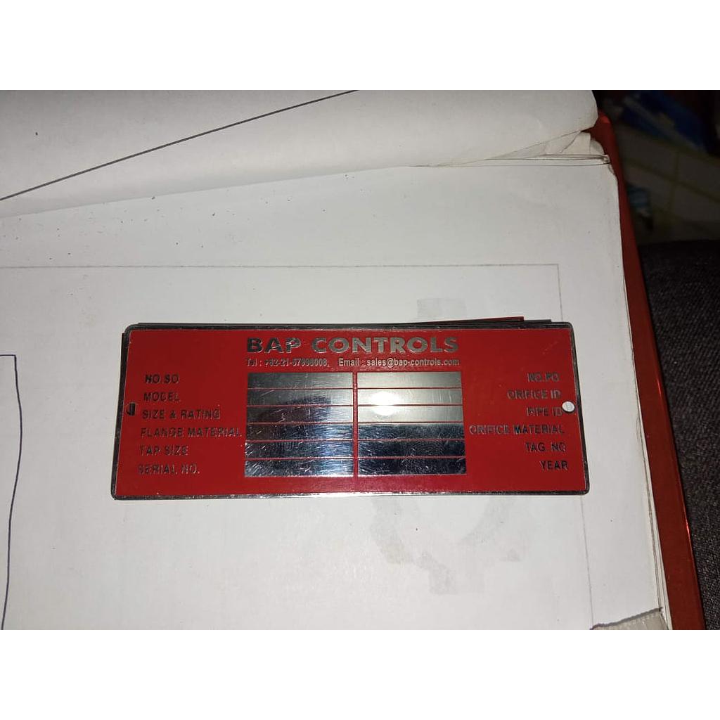 Nametag Orifice Flange 
