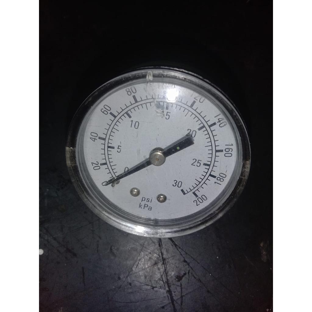 Pressure Gauge 30 PSI, Dial 2&quot;, Back Connection, 1/4 NPT