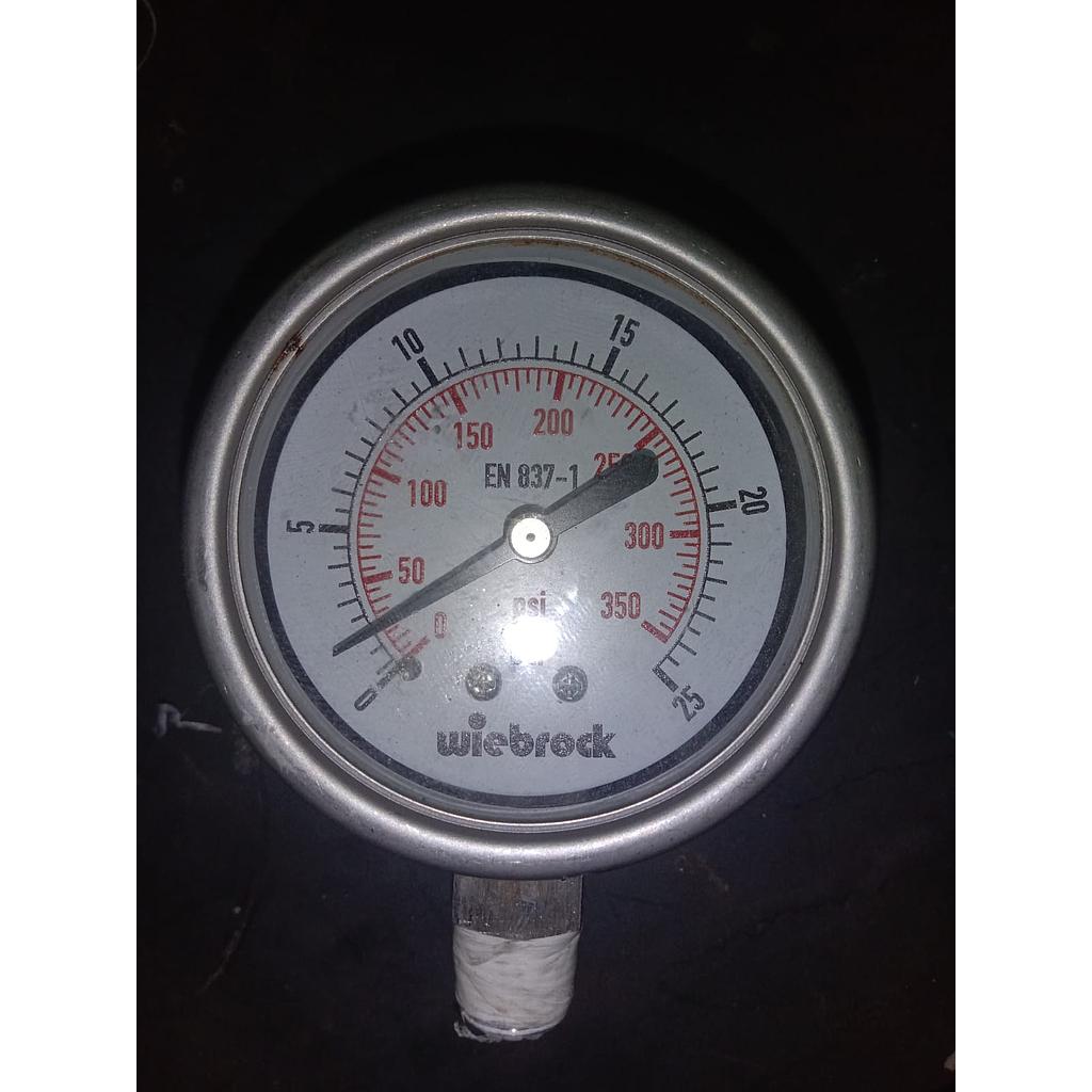 Pressure Gauge 350 PSI, Dial 2 1/2&quot;, Bottom Connection, SST Case, Brand Wiebrock, 1/4 NPT (Rusak) 
