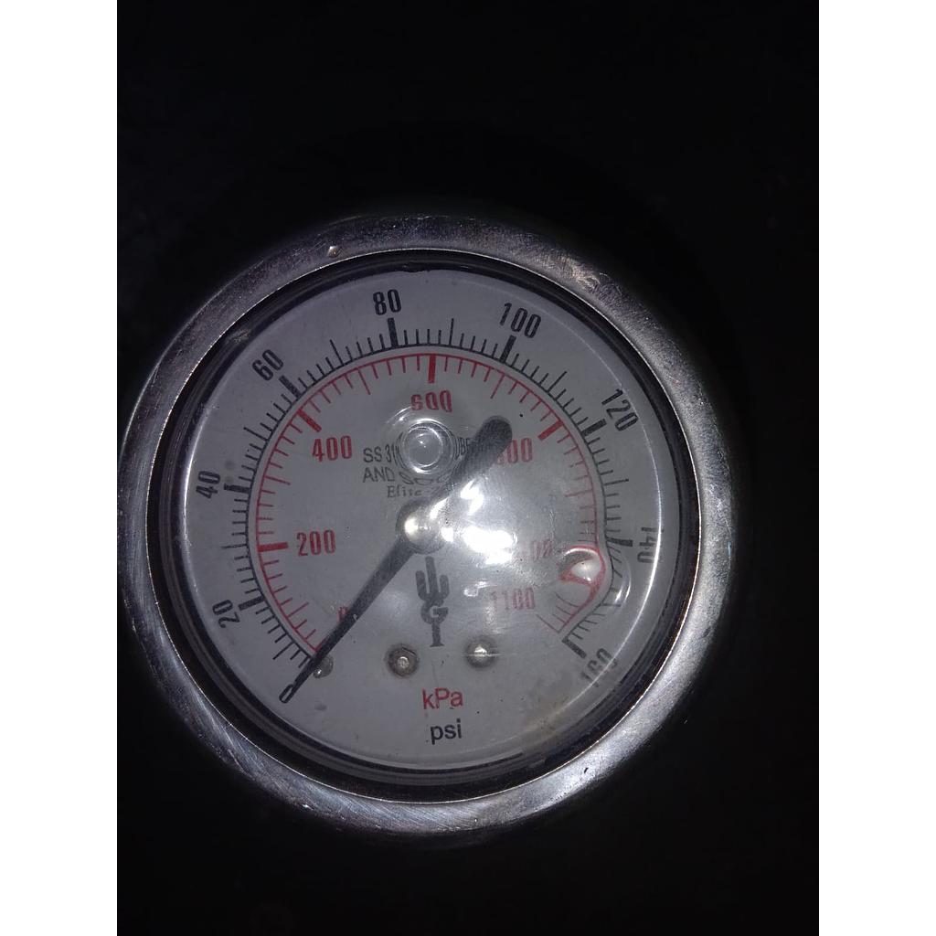 Pressure Gauge 160 PSI, Dial 2 1/2&quot;, Back Connection, SST Case, Brand WGI, 1/4 NPT 