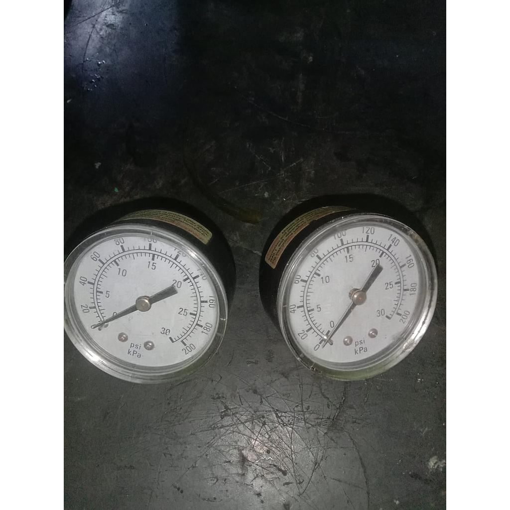 Pressure Gauge 30 PSI, Dial 2&quot;, Back Connection, Platik Case, 1/4 NPT 