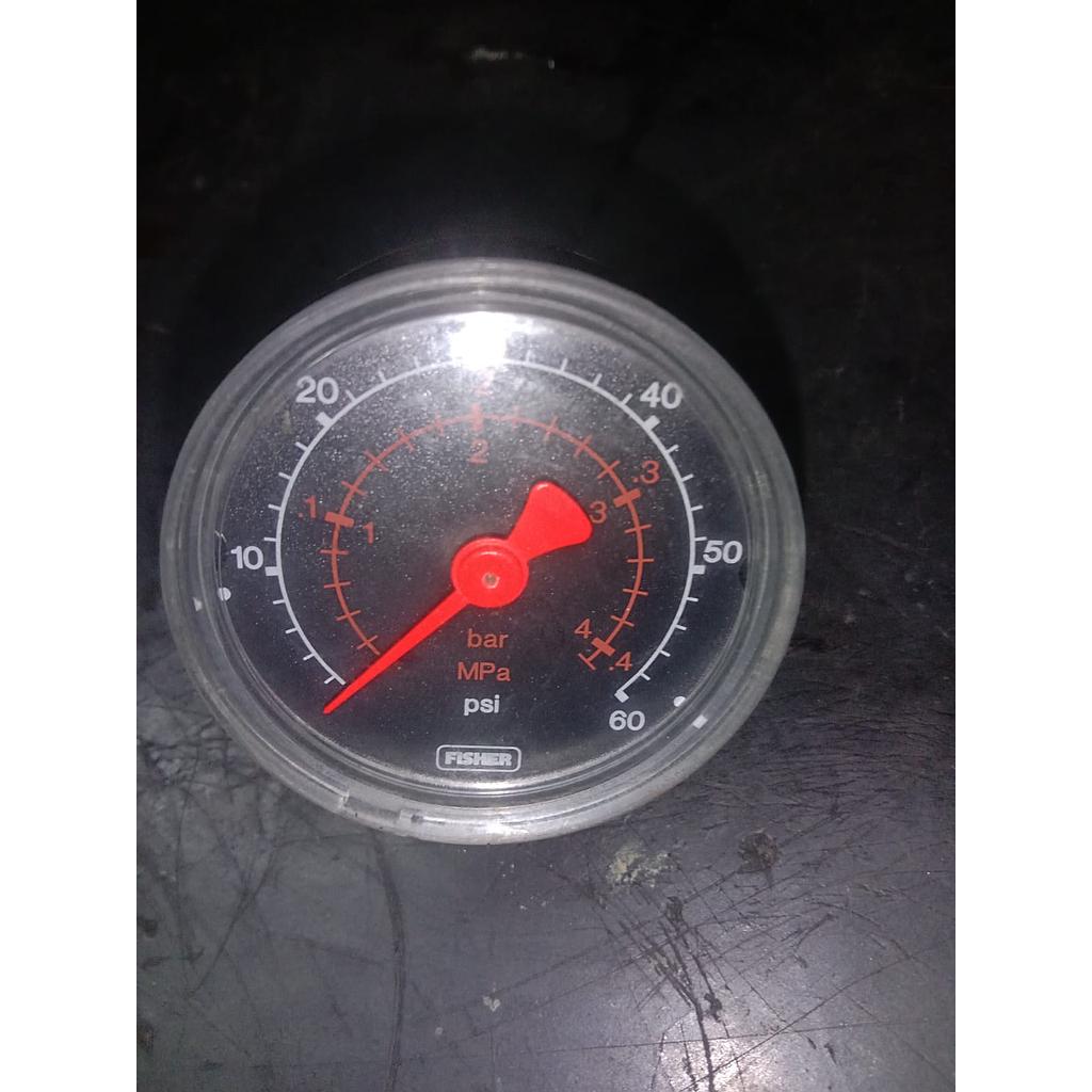 Pressure Gauge 60 PSI, Dial 2&quot;, Back Connection, Plastik Case, Brand Fisher, 1/4 NPT 