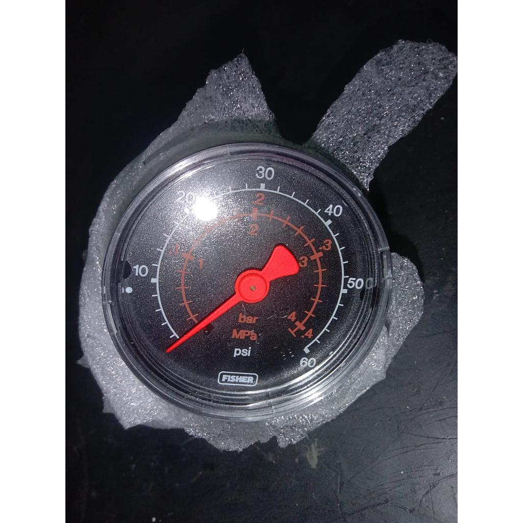 Pressure Gauge 60 PSI, Dial 1 1/2&quot;, Back Connection, Plastik Case, Brand Fisher, 1/8 NPT 