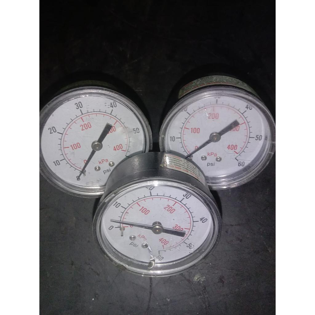 Pressure Gauge 60 PSI, Dial 2&quot;, Back Connection, SST Case, 1/4 NPT (Rusak)