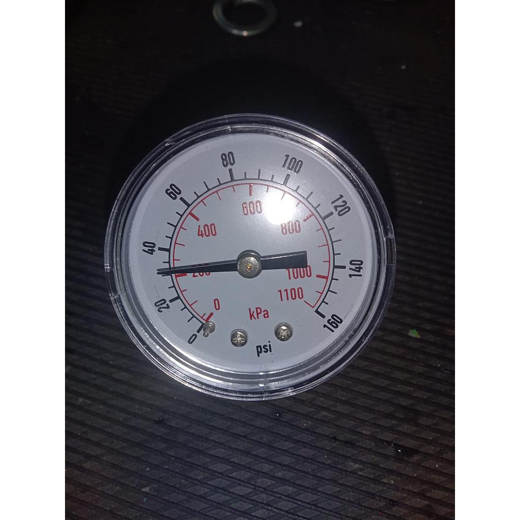 Pressure Gauge 160 PSI, Dial 2&quot;, Back Connection, Plastik Case, 1/4 NPT (Rusak)