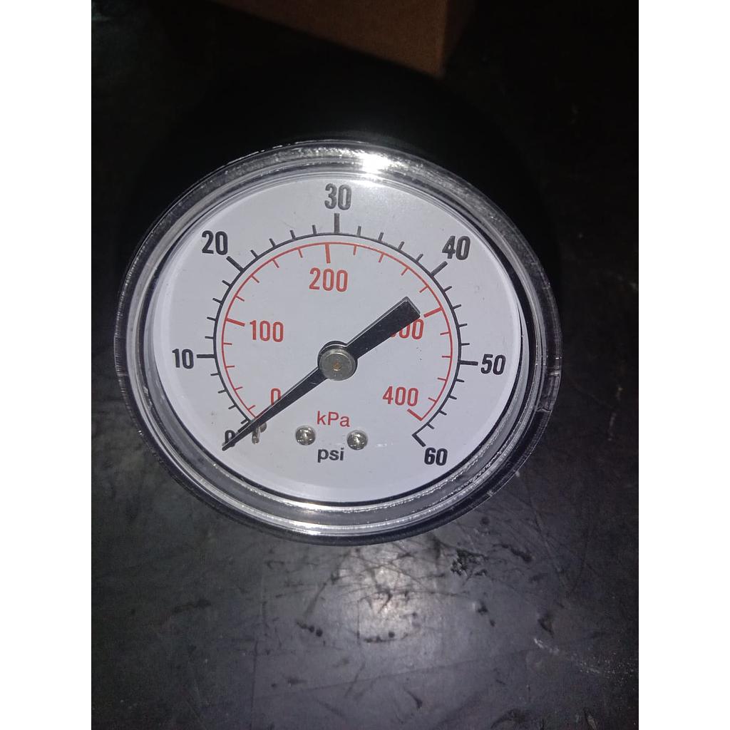 Pressure Gauge 60 PSI, Dial 2&quot;, Back Connection, SST Case, 1/4 NPT 