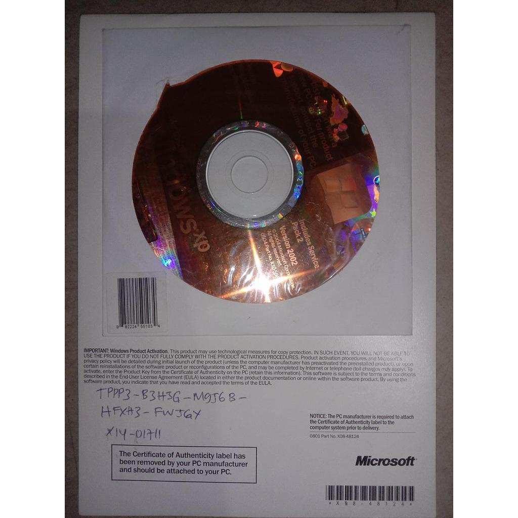 CD Windows XP Profesional Version 2002 