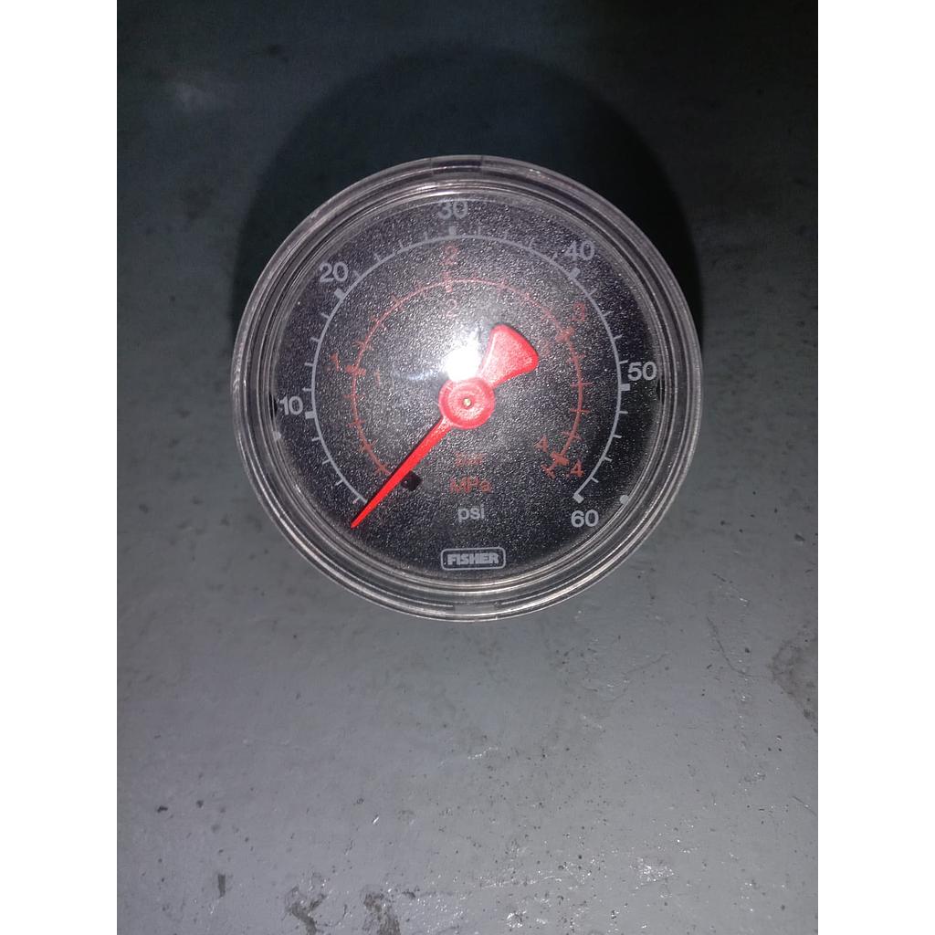 Pressure Gauge 60 PSI, Dial 2&quot;, 1/4 NPT, Back Connection, Plastik Case, Brand Fisher 