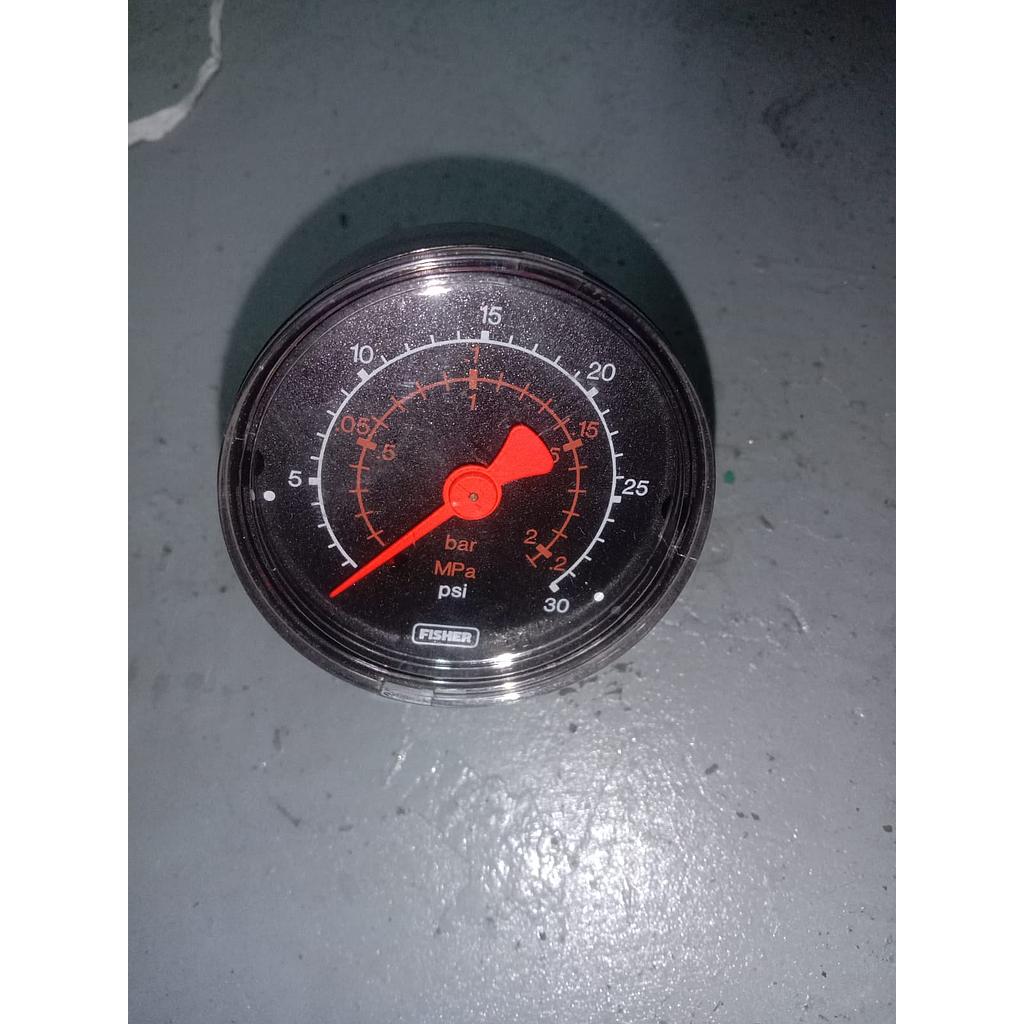 Pressure Gauge 30 PSI, Dial 2&quot;, 1/8 NPT, Back Connection, Plastik Case, Brand Fisker 