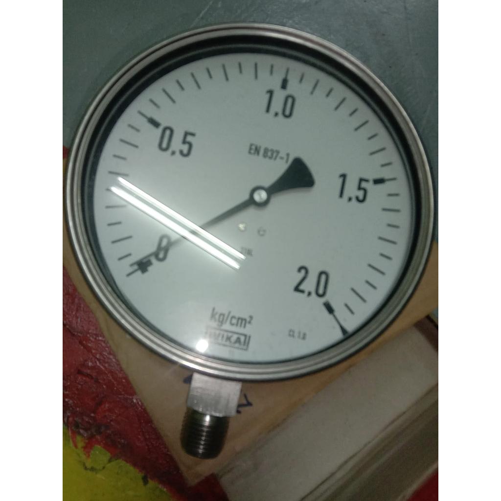 Pressure Gauge 2,0 Kg/cm2, Dial 6&quot;, 1/2 NPT, Bottom Connection, SST Case, Brand Wika 