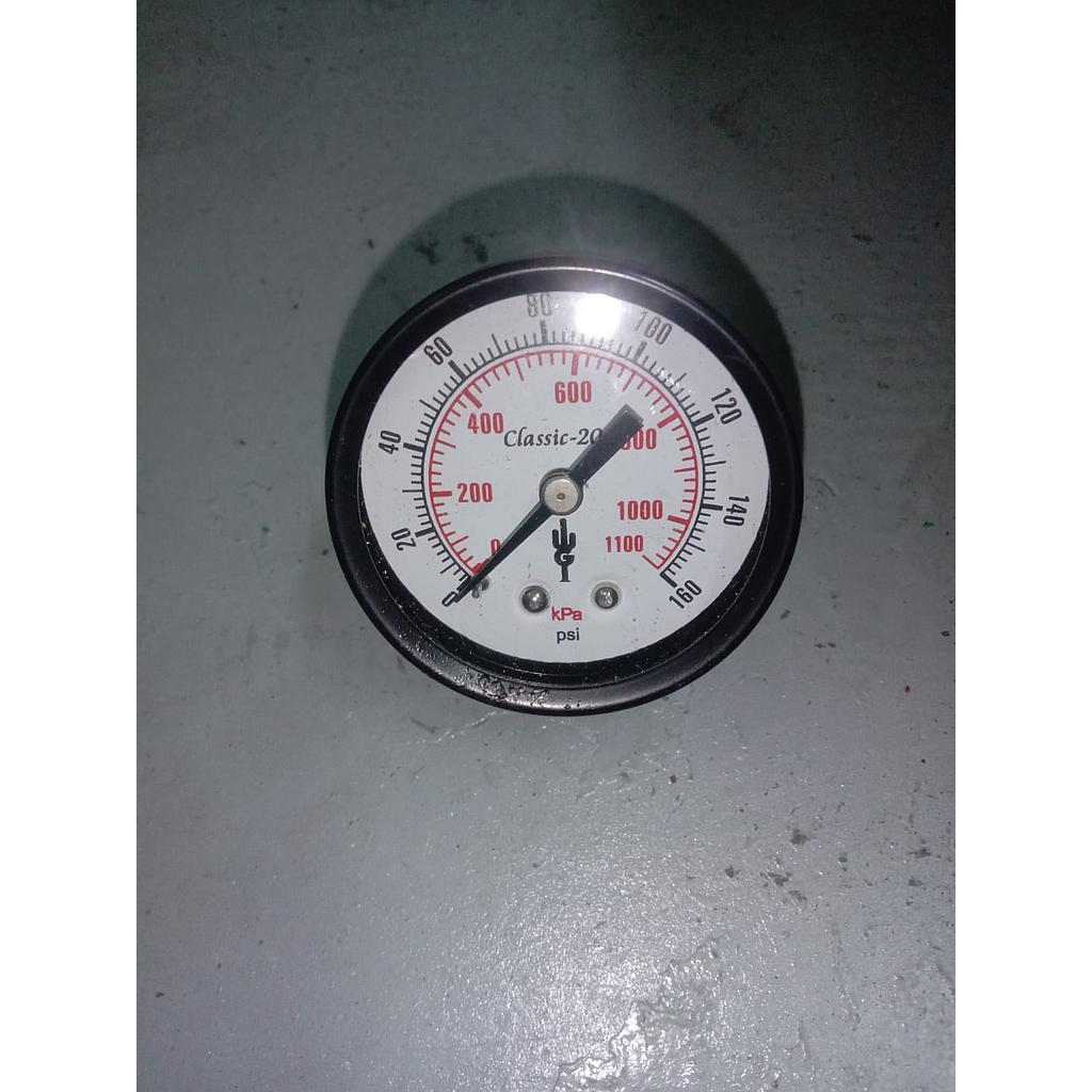 Pressure Gauge 160 PSI, Dial 2&quot;, 1/4 NPT, Back Connection, Plastik Case, Brand WGI