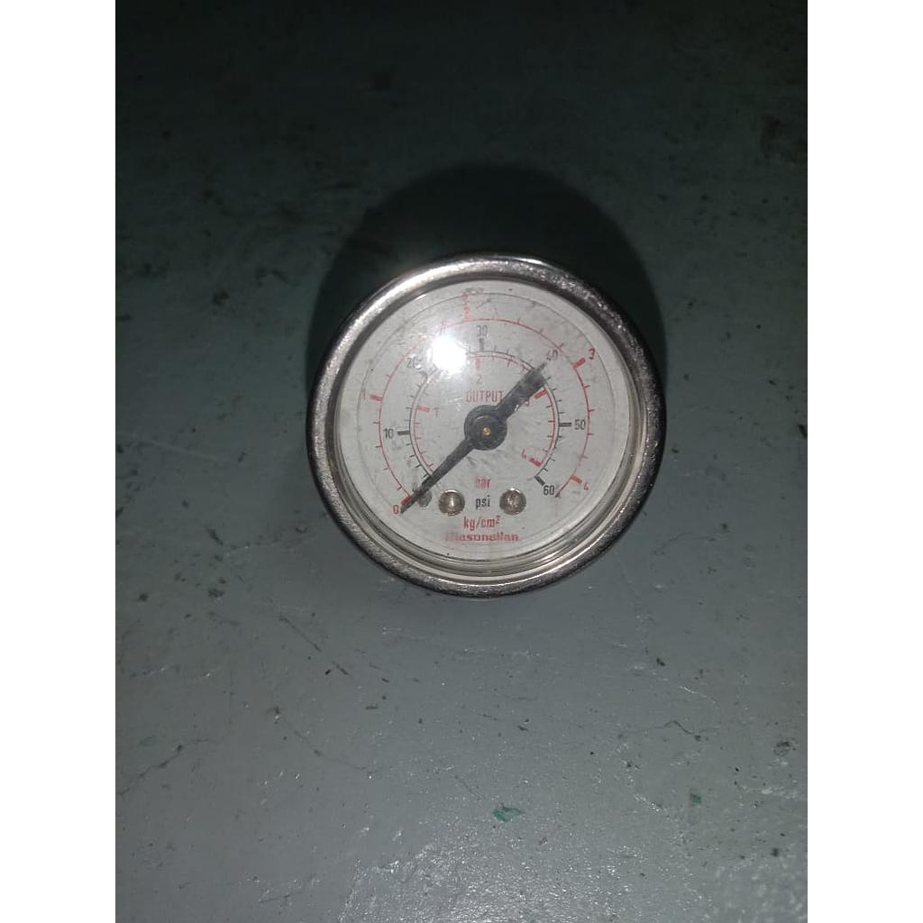 Pressure Gauge 60 PSI, Dial 1 1/2&quot;, 1/8 NPT, SST Case, Back Connection, Brand Masoneilan 
