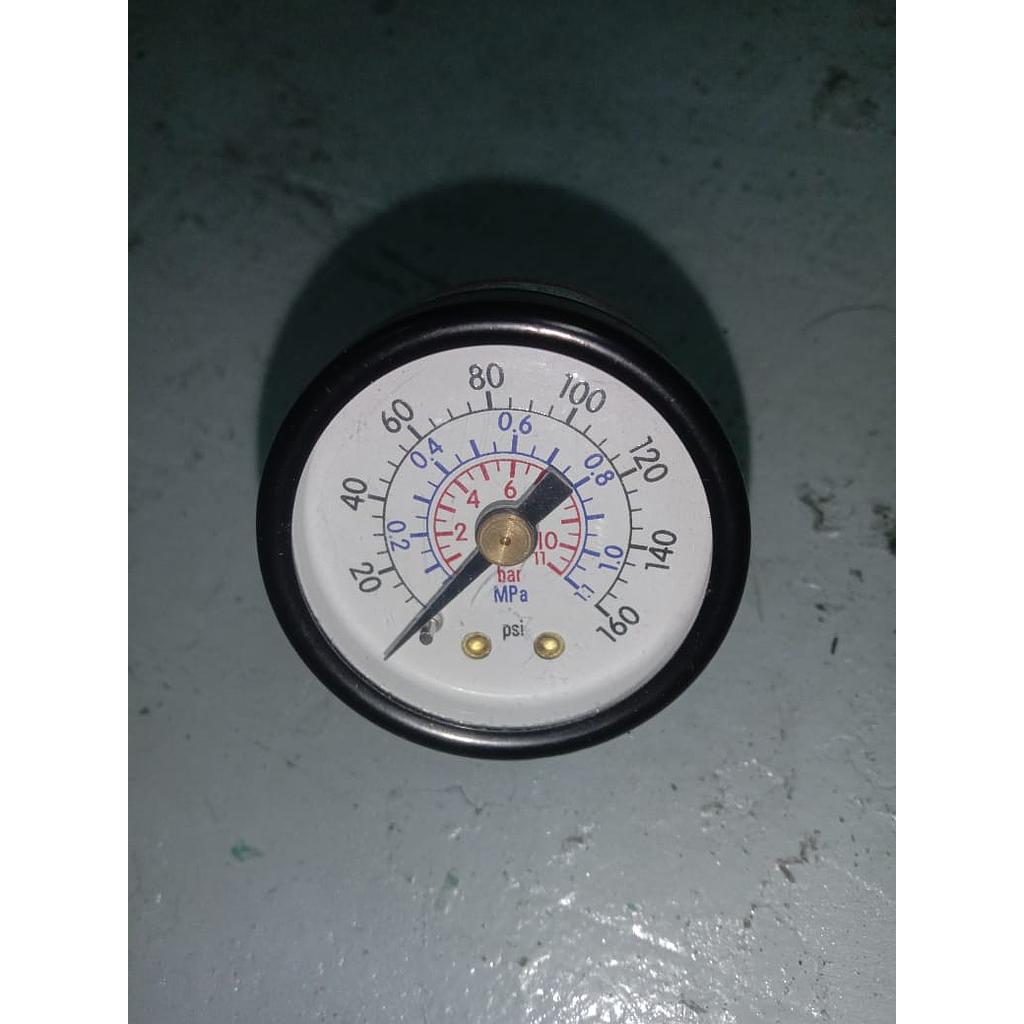 Pressure Gauge 160 PSI With MPa, Dial 1 1/2&quot;, 1/8 NPT, Plastik Case, Back Connection